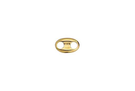 Componente Metallo Zama Ovale 2 Fori - Oro 13x8mm - 2pz