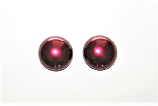 Cabochon Imitation Pearl Burgundy 10mm - 5pcs