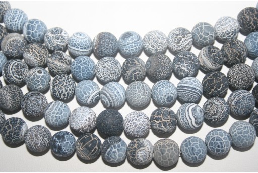 Grey Cracked Agate Plain Rounds 6mm - 64pcs