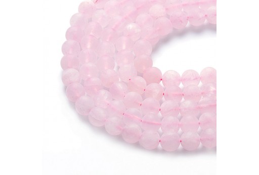 Rose Quartz Matte Round Beads 8mm - 46pcs