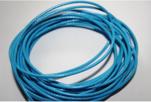 Light Sky Blue Waxed Polyester Cord 1,5mm - 12m