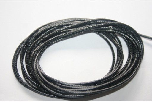 Black Waxed Polyester Cord 1,5mm - 12m