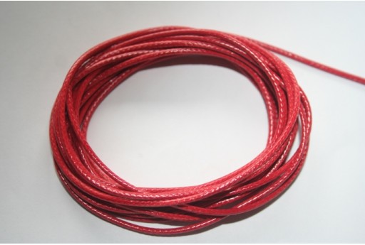 Coral Red Waxed Polyester Cord 1,5mm - 12m