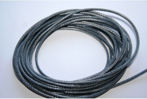 Deep Grey Waxed Polyester Cord 1,5mm - 12m