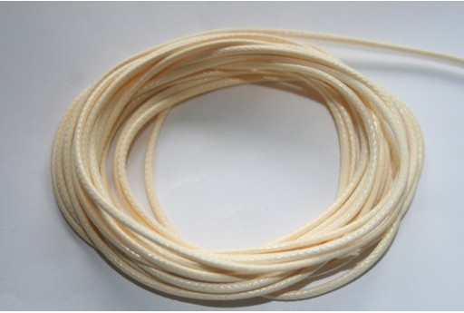 Cream Waxed Polyester Cord 1,5mm - 12m