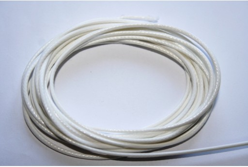 White Waxed Polyester Cord 1,5mm - 12m
