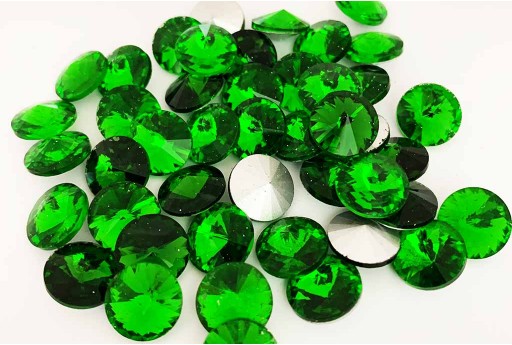 Cabochon Tondo Cristallo Verde Medium 12mm - 4pz