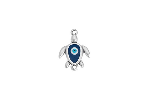 Link Tartaruga - Argento Blue 15x20mm - 1pz