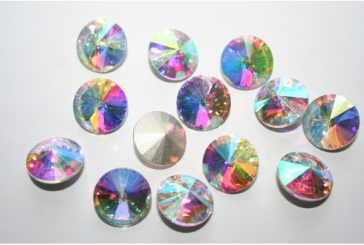 Cabochon Rivoli Tondo Cristallo - Crystal AB 16mm - 4pz