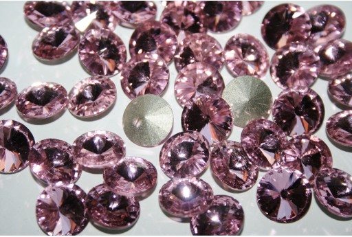 Cabochon Rivoli Tondo Cristallo - Rosa 16mm - 4pz