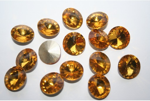 Cabochon Rivoli Tondo Cristallo - Topazio 16mm - 4pz