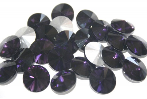 Cabochon Rivoli Tondo Cristallo - Viola 16mm - 4pz