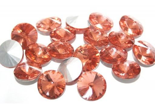 Glass Cabochon Peach Round 16mm - 4pz