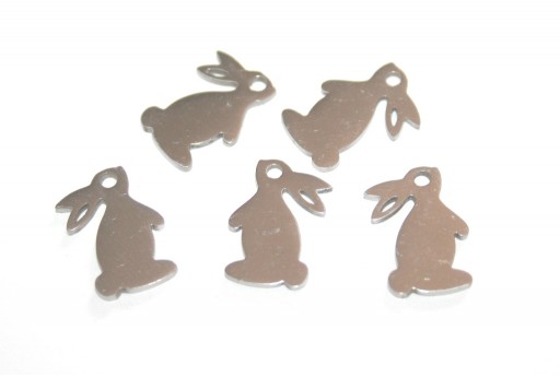 Stainless Steel Rabbit Charms 13mm - 2pcs