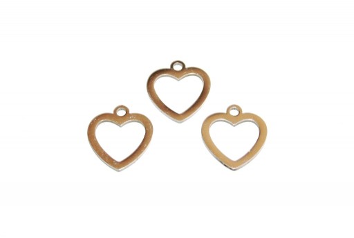 Charms in Acciaio Platino - Cuore 12X11mm - 2pz