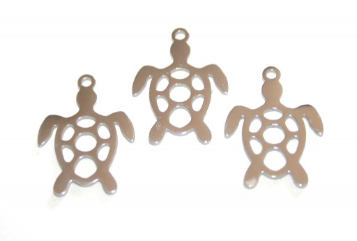 Stainless Steel Turtle Charms 19x14mm - 2pcs
