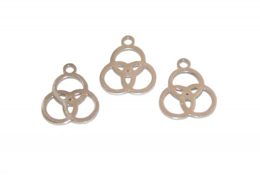 Stainless steel three circles charms 14mm