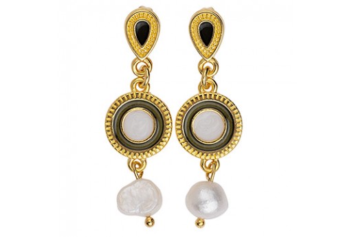 Turquoise Gold Drop Earring 7x13mm - 2pcs 2