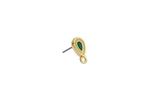 Base Orecchino Goccia - Oro Verde 7x13mm - 2pz