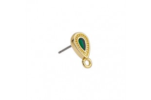 Base Orecchino Goccia - Oro Verde 7x13mm - 2pz