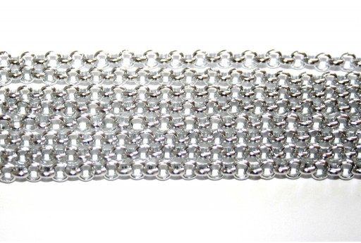 Aluminium Rolo Chain - Silver 4x1mm - 2m