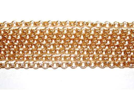 Aluminium Rolo Chain - Light Gold 4x1mm - 2m