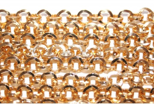 Aluminium Rolo Chain - Gold 8x1,6mm - 1m