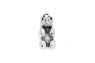 Motif Teddy Bear Pendant - Silver 9,4x21mm - 1pc