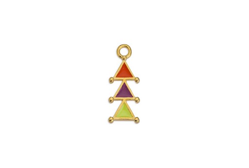 Motif 3 Triangles Pendant - Multicolor 9,1x23,4mm - 2pcs