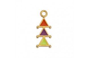 Motif 3 Triangles Pendant - Multicolor 9,1x23,4mm - 2pcs