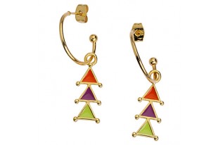 Motif 3 Triangles Pendant - Multicolor 9,1x23,4mm - 2pcs