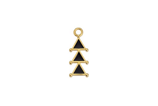 Motif 3 Triangles Pendant - Black 9,1x23,4mm - 2pcs