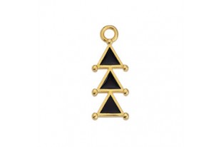 Motif 3 Triangles Pendant - Black 9,1x23,4mm - 2pcs