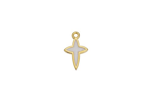 Pendente Croce - Oro Bianco 11,5x19mm - 2pz