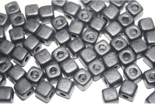 Cube Ceramic Beads - Black 6,5mm - 20pcs