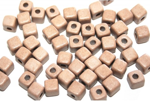 Cube Ceramic Beads - Taupe 6,5mm - 20pcs