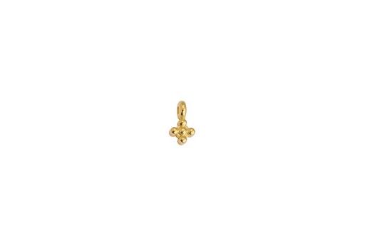 Motif Mini Cross with Grains Pendant - Gold 5x8,7mm - 4pcs