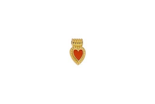 Charms Mini Cuore - Oro Corallo 7,5x13mm - 2pz