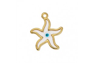 Motif Starfish Vitraux Pendant - Gold 18,4x21,8mm - 1pc