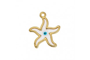 Motif Starfish Vitraux Pendant - Gold 18,4x21,8mm - 1pc