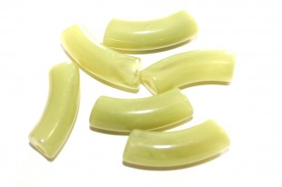Acrylic Beads Curved Tube Marble - Light Green 34x13mm - 8pcs