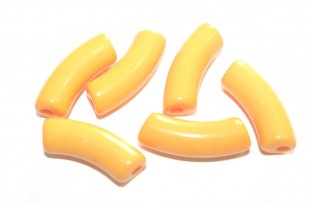 Acrylic Beads Curved Tube - Sunny Yellow 34x13mm - 8pcs