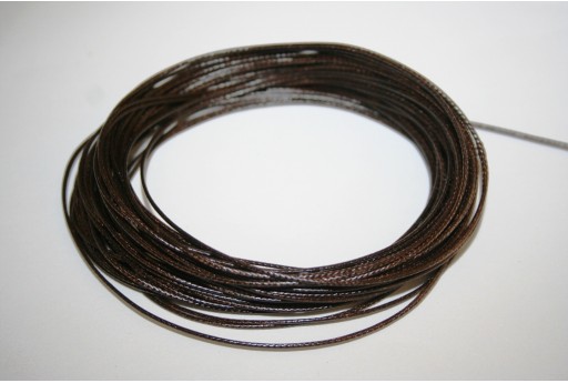 Dark Brown Waxed Polyester Cord 0,5mm - 12m