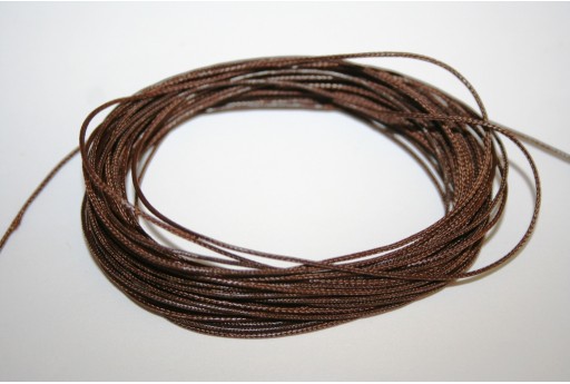 Brown Waxed Polyester Cord 0,5mm - 12m