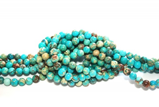 Impression Jasper Round Beads - Turquoise 4mm - 96pcs