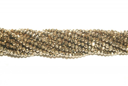 Cristallo Cinese Rondella Sfaccettata Mini - Oro Chiaro Plated 2x1,5mm - 220pz