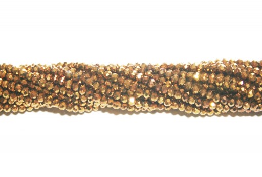 Cristallo Cinese Rondella Sfaccettata Mini - Oro Plated 2x1,5mm - 220pz