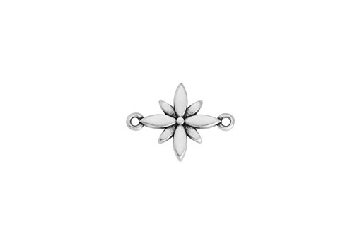 Motif Rosette with 2 rings Silver 15,8x21,7mm - 1pc