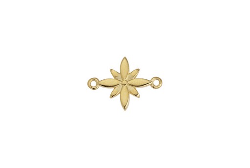 Motif Rosette with 2 rings Gold 15,8x21,7mm - 1pc