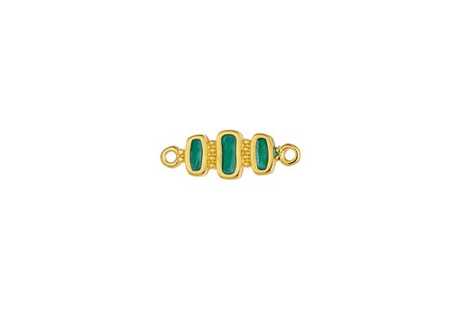 Rectangle Link - Gold Green 22,5x8mm - 1pc